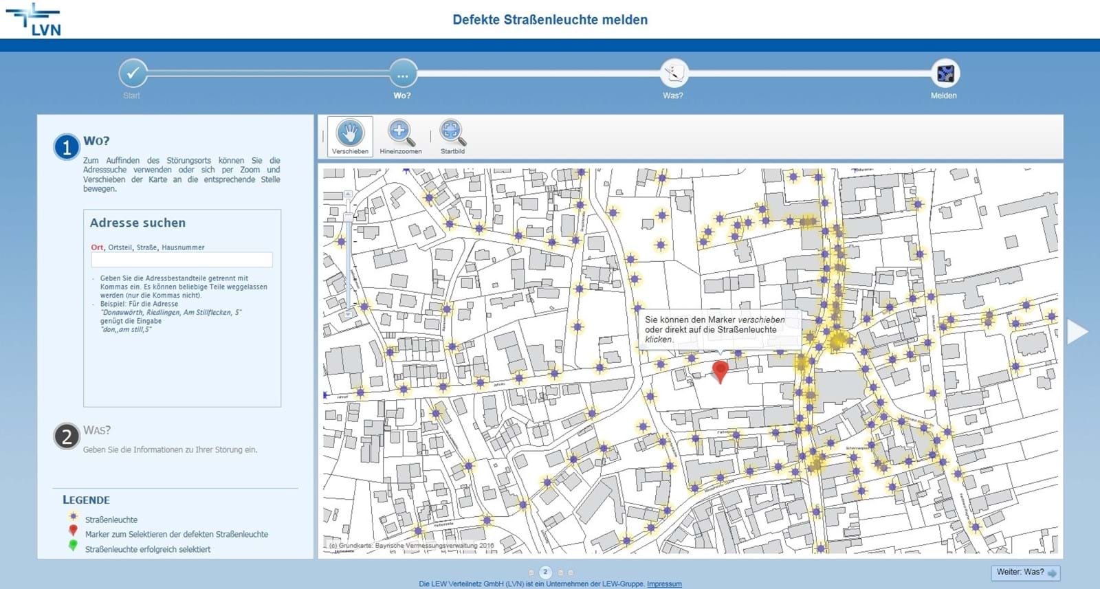 Dieses Online-Tool erleichtert es Kommunen, defekte Straßenleuchten zu ermitteln.