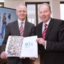 Herr Dr. Markus Litpher und Herr Schürmann bei der Bilanzpressekonferenz der Lechwerke AG 2015.