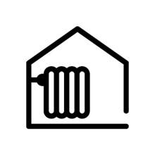 Piktogramm Haus mit Heizung 